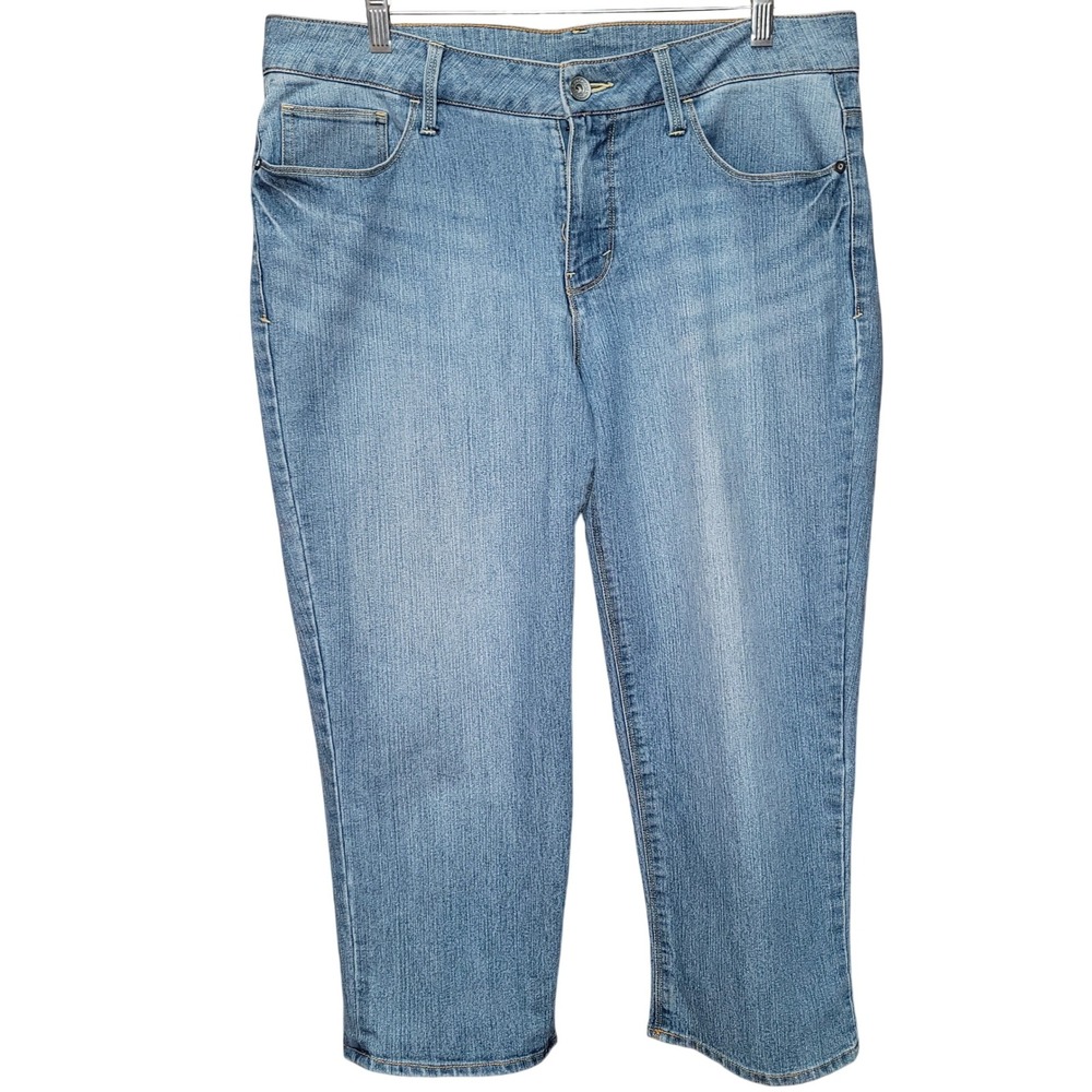 Faded Glory Jeans Crop Capris‎ Womens Wide Leg 14 Casual Summer Minimalist